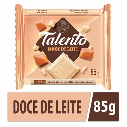 Chocolate Garoto Talento Branco Doce De Leite 85g