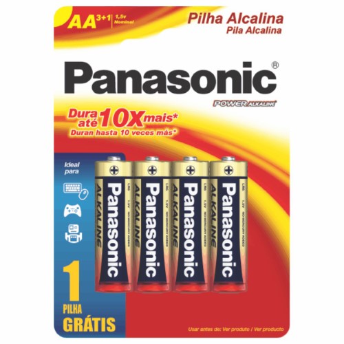Pilha Alcalina Panasonic Aa 4 Unidades